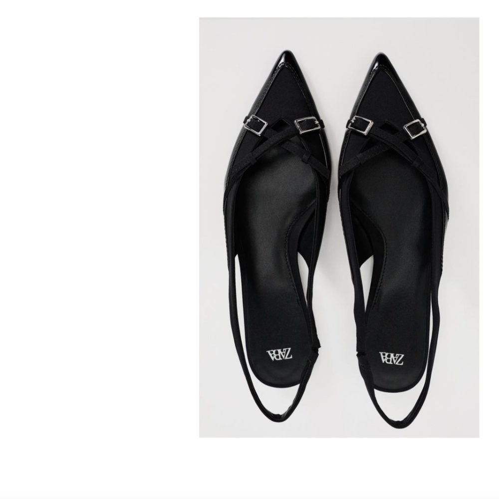 ZARA, Slingback Flats, Never Worn, Size 8 EU 38